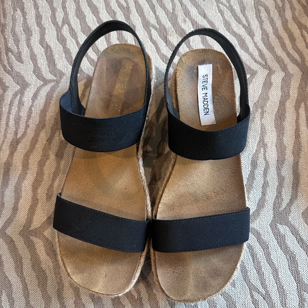 Steve Madden Black Espadrilles - like new